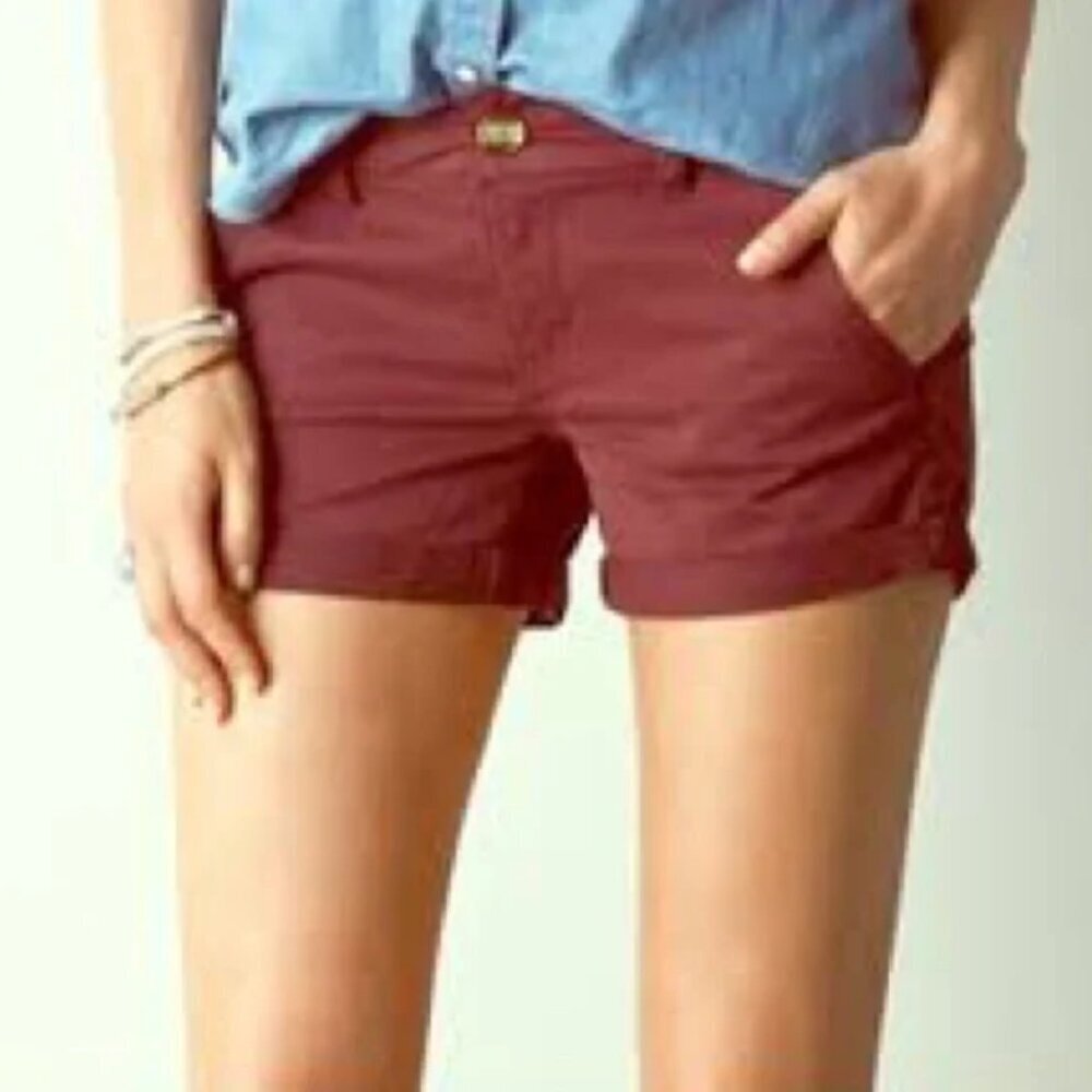 American Eagle Maroon Midi Shorts Stretch Size 12